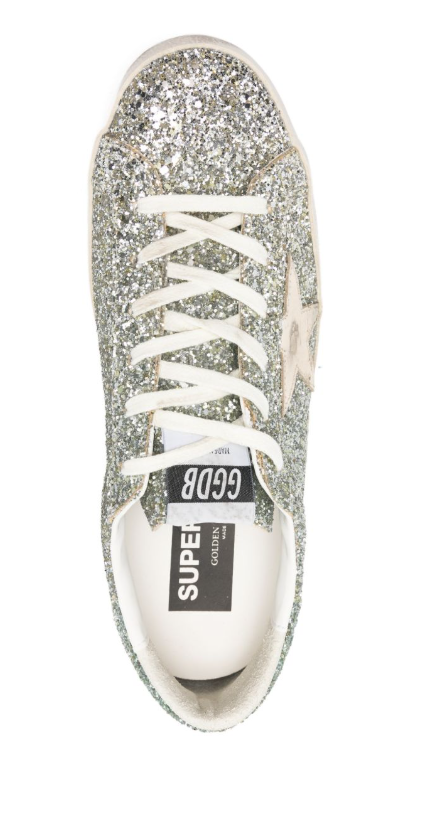 SUPER STAR GLITTER UPPER TOE TONGUE AND HEEL LAMINATED STAR