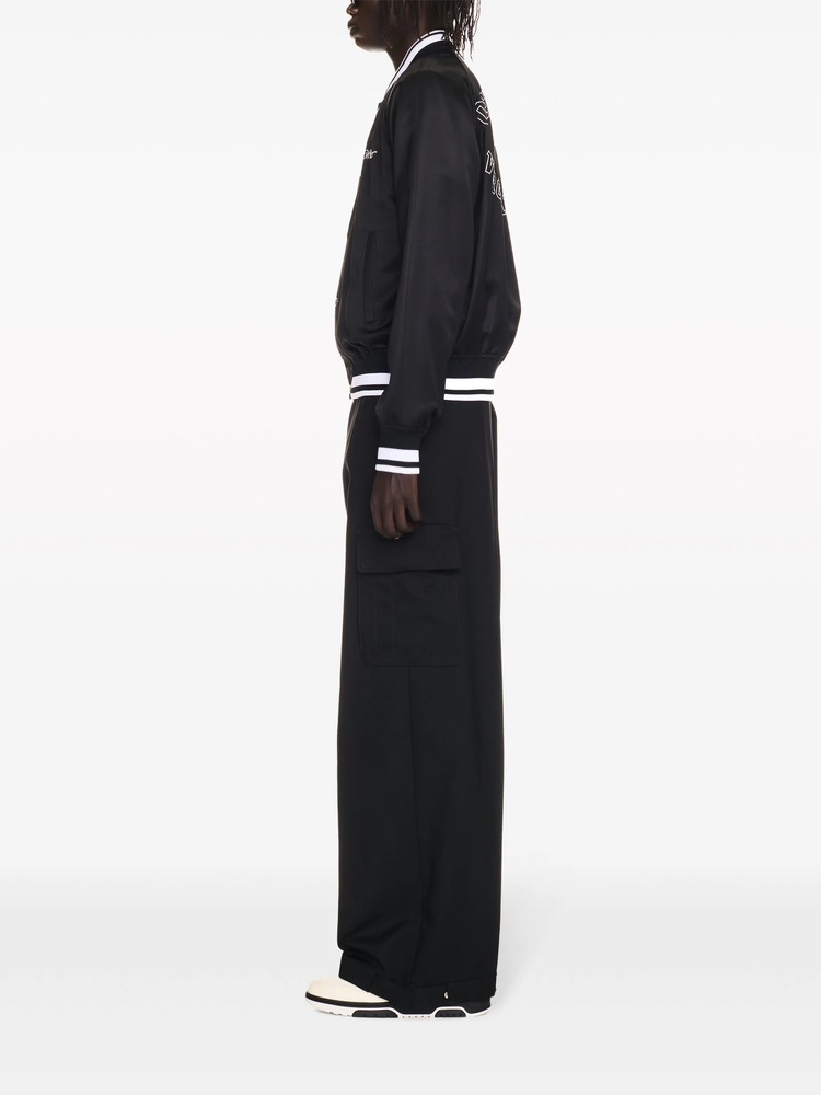 College satin souvenir bomber jacket