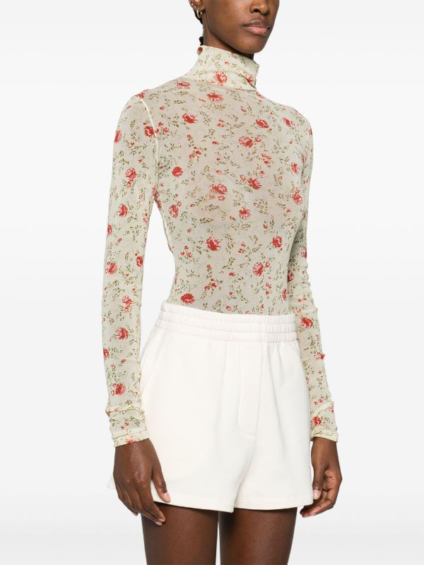 floral mesh bodysuit