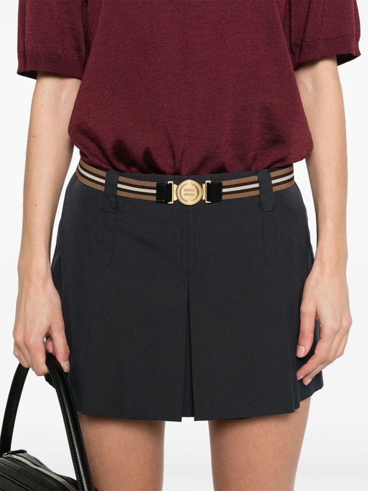 pleated mini skirt