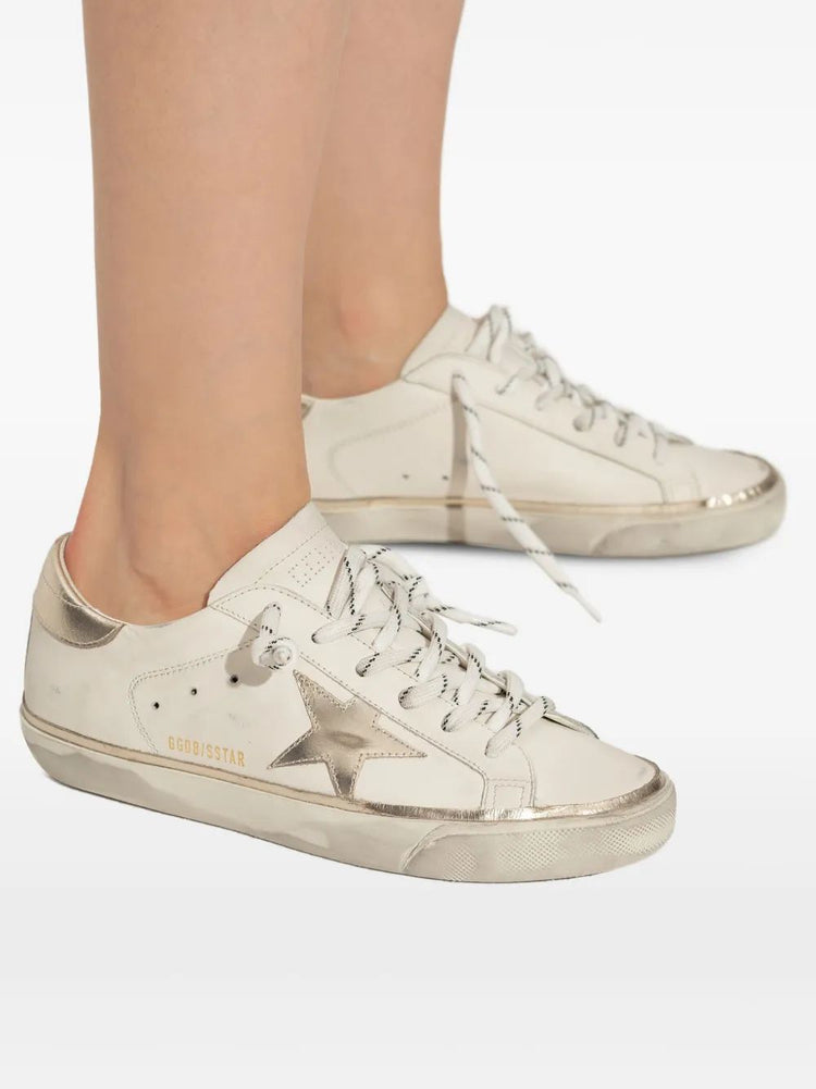 SUPER STAR LEATHER UPPER LAMINATED STAR AND HEEL GLITTER EDGE