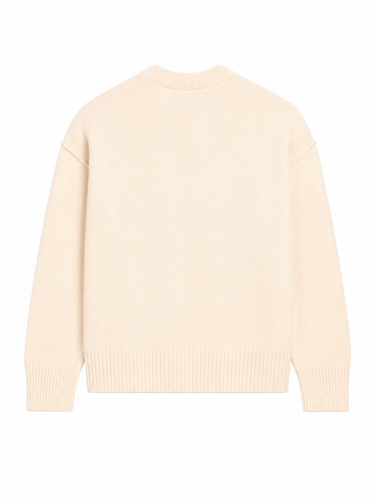 CREWNECK SWEATER WITH CONTRASTED AMI DE COEUR