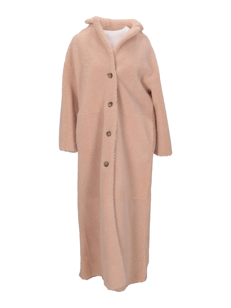 cappotto montone lungo reversibile