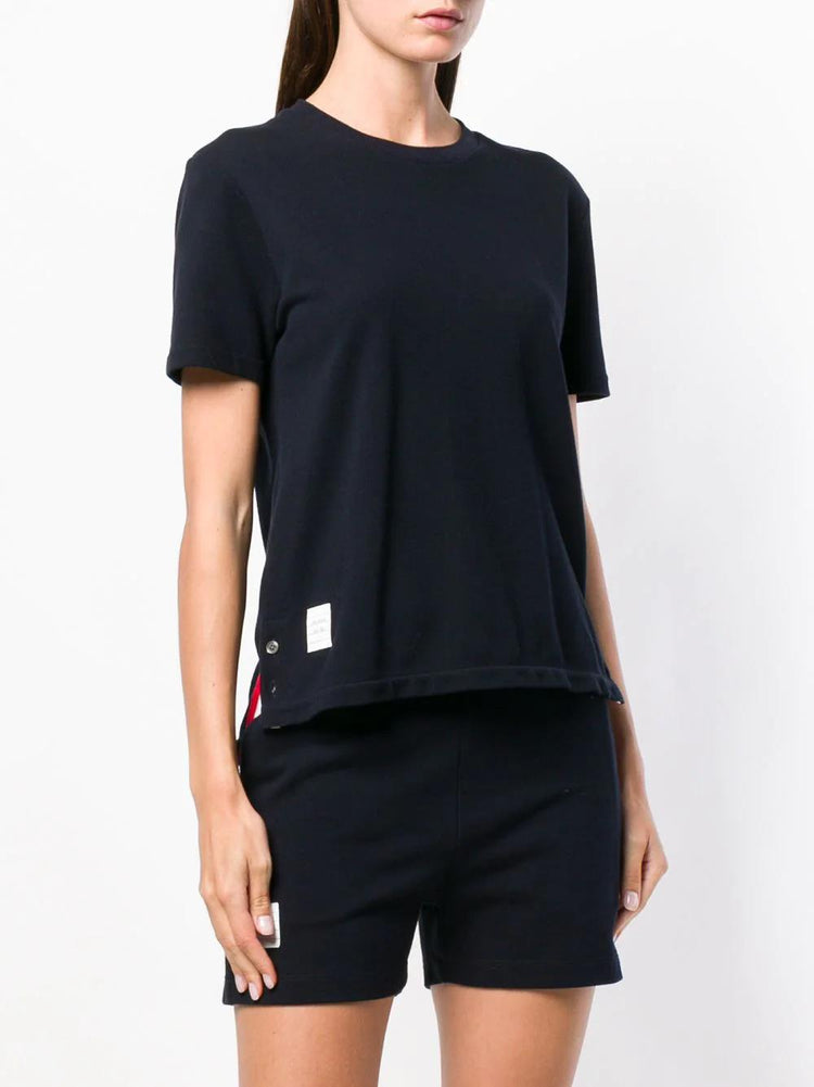 RELAXED FIT SHORT SLEEVE TEE W/ CENTER BACK RWB STRIPE IN CLASSIC PIQUE