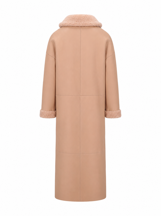 cappotto montone lungo reversibile