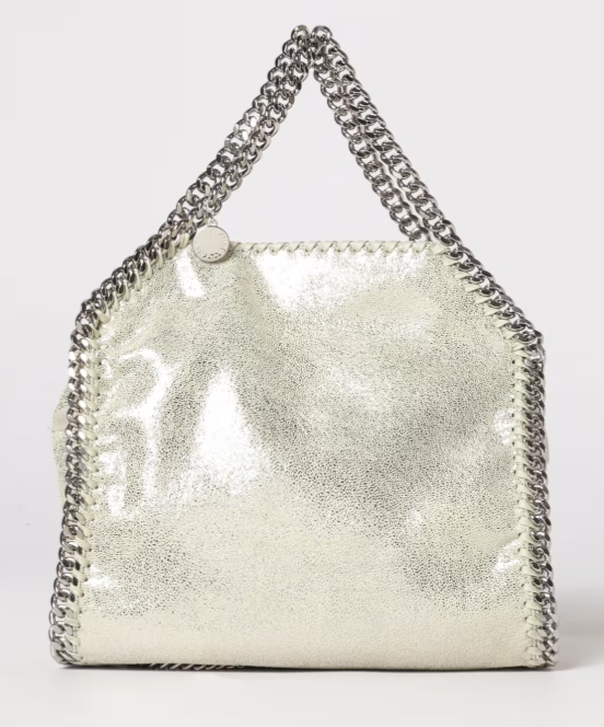 FALABELLA MINI BAG ECO SHINY DOTTED CHAMOIS W/PALLADIUM COLOR CHAIN