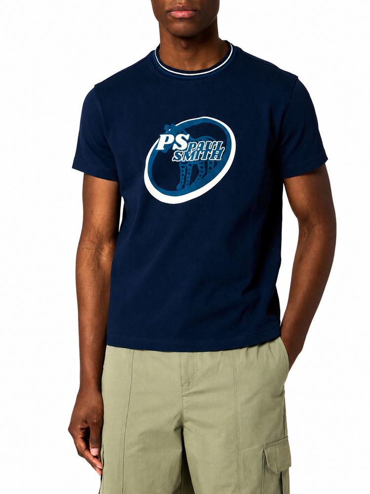 MENS TSHIRT PS LOGO ZEBRA RINGER