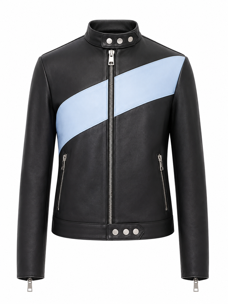 leather bomber black