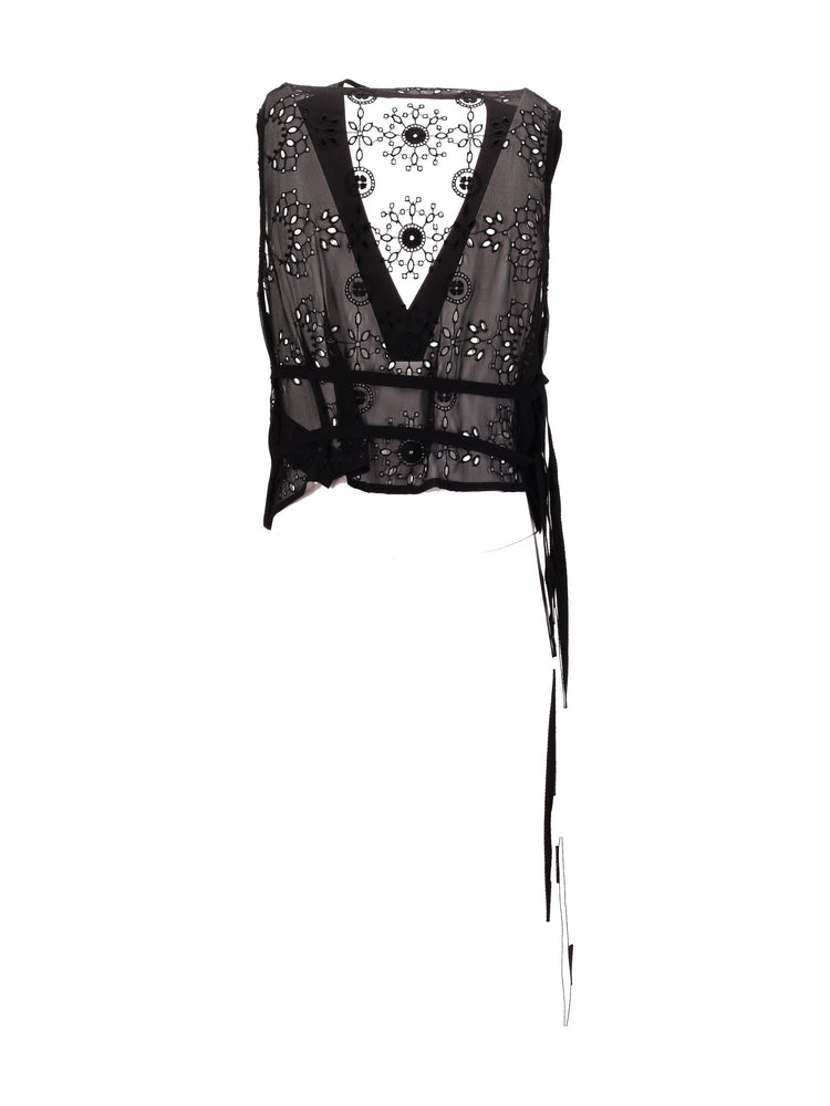 TIUKU CLASSIC WAISTCOAT WITH BRODERIE ANGLAISE CON