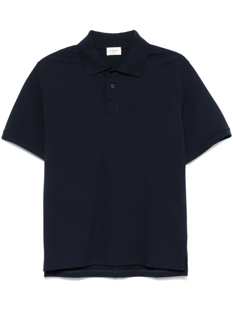 Cassandre-embroidered piqué polo shirt