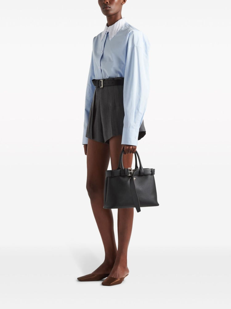 medium belted leather handbag