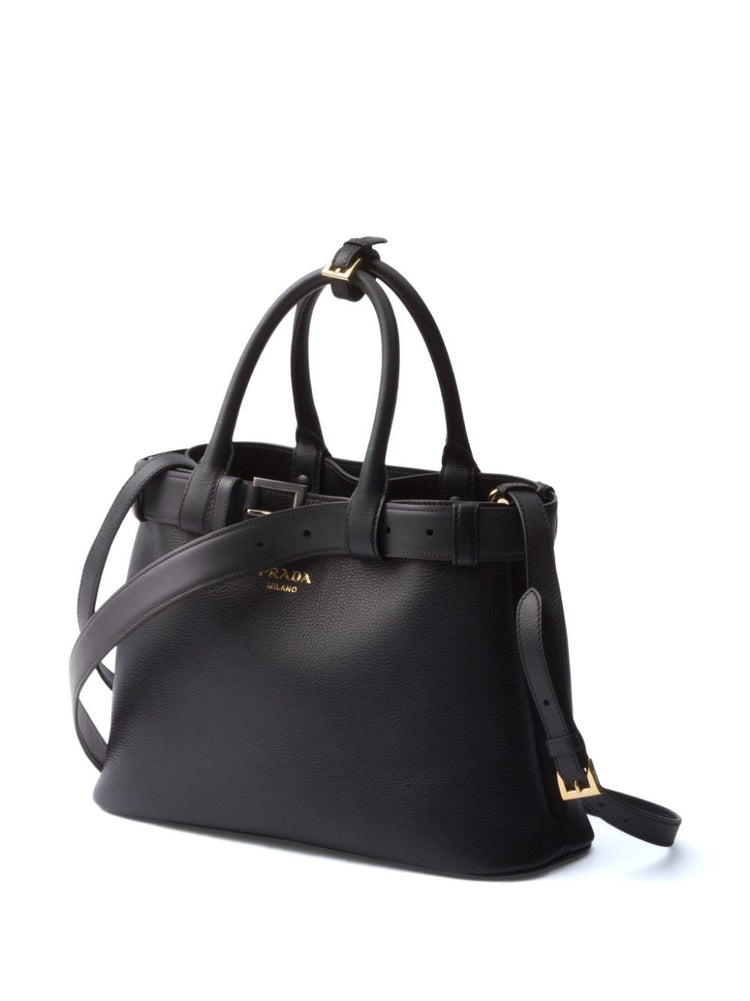 medium belted leather handbag