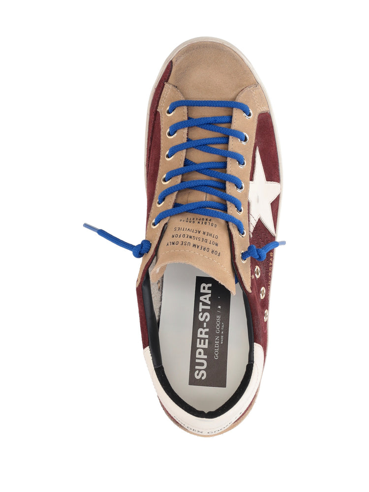 SUPER STAR SUEDE UPPER TOE TONGUE AND SPUR LEATHER STAR AND HEEL