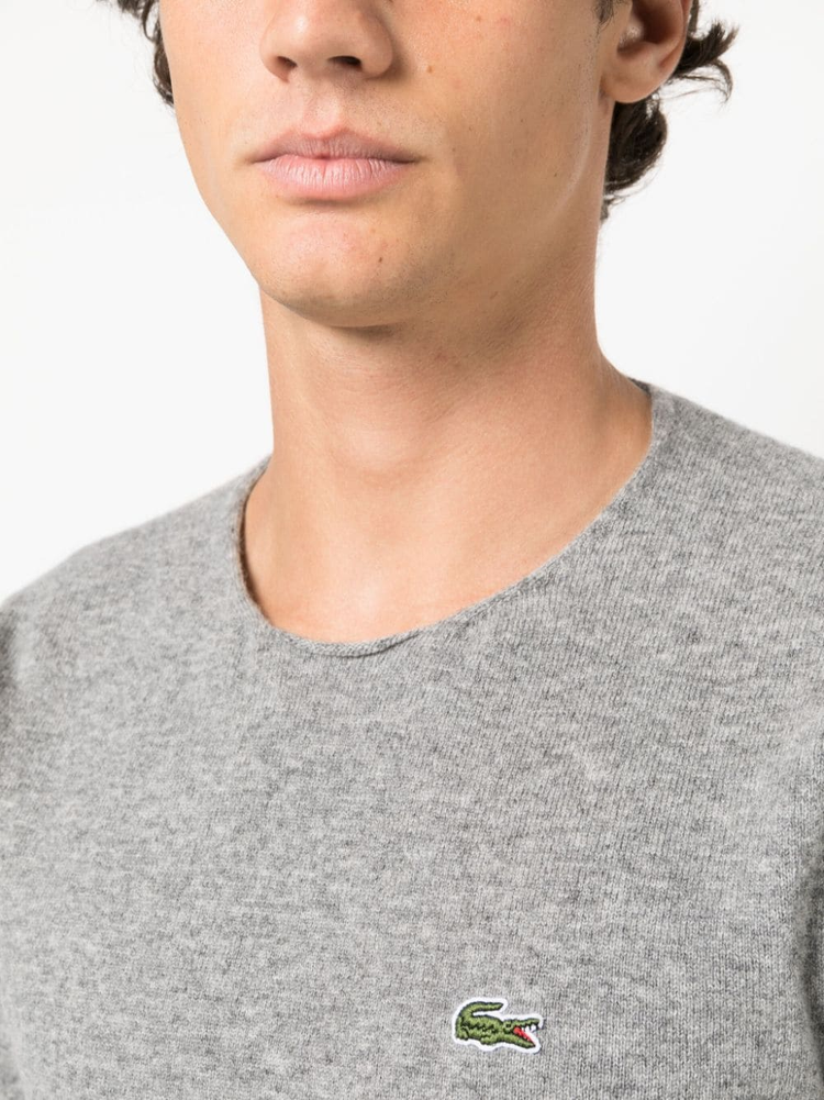 logo-patch wool jumper