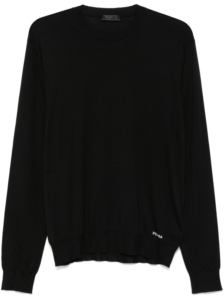 crew-neck silk jumper
