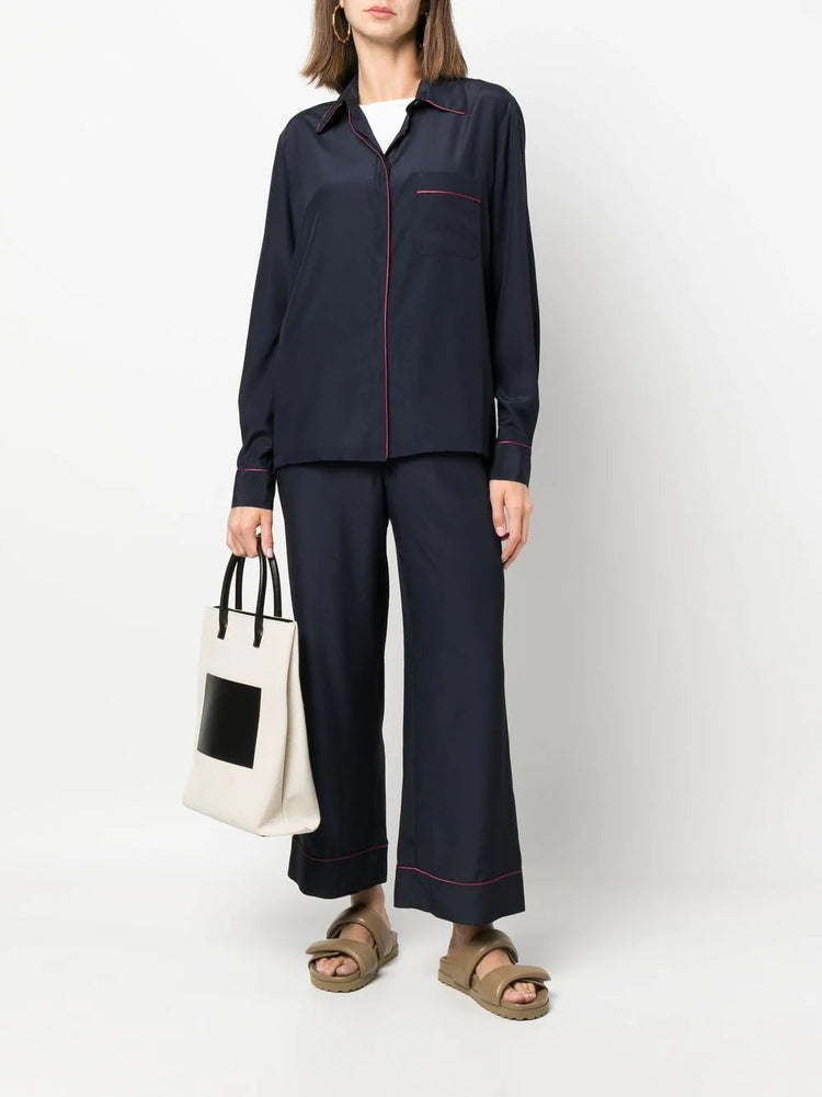 PAROSH straight-leg cropped trousers