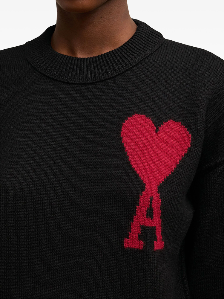 Ami de Coeur intarsia-logo wool jumper