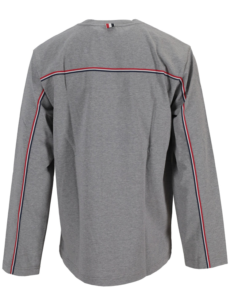 OVERSIZED LONG SLEEVE TEE W/ RWB KNIT TRIM IN MEDIUM WEIGHT JERSEY