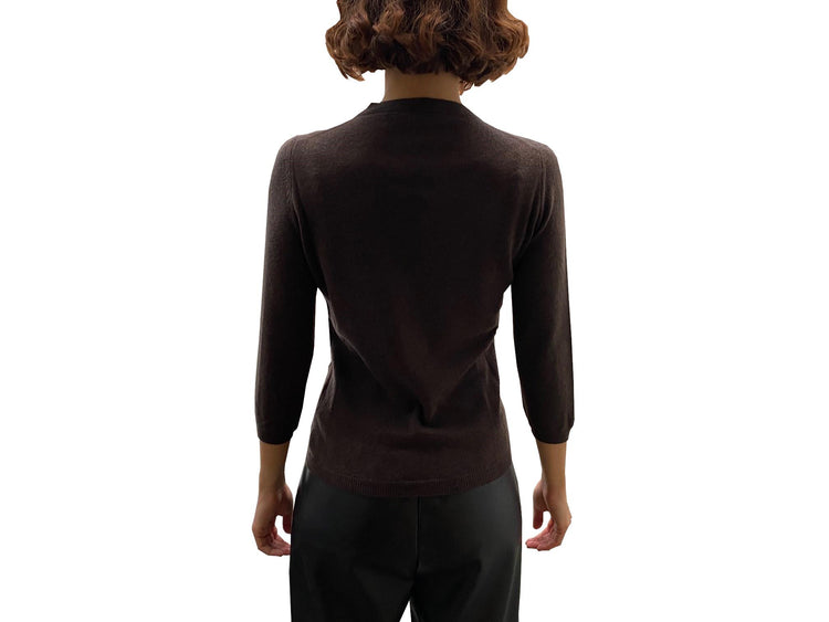 LA ROSE maglia 3/4 cashmere ocra