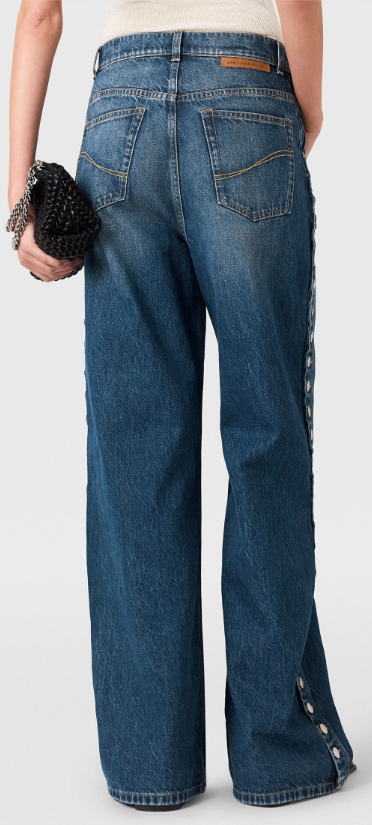 DARK BLUE WIDE BUTTON UP LEG