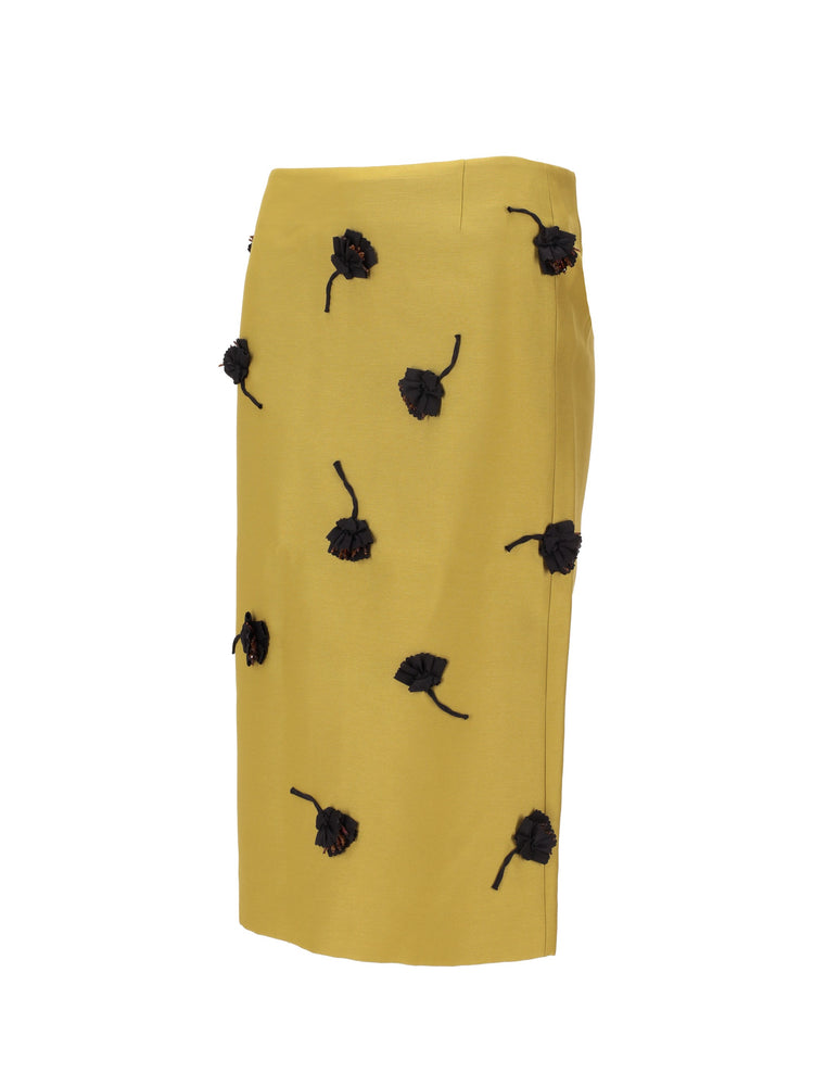 Back Slit Straight Skirt