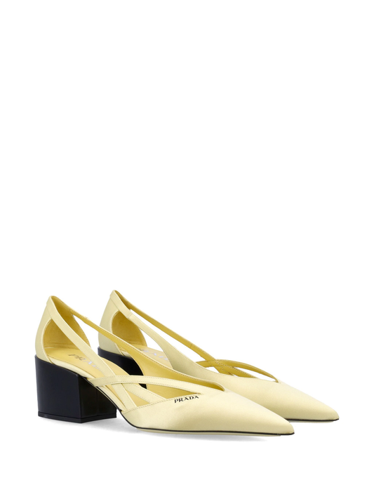 55mm satin cut-out pumps