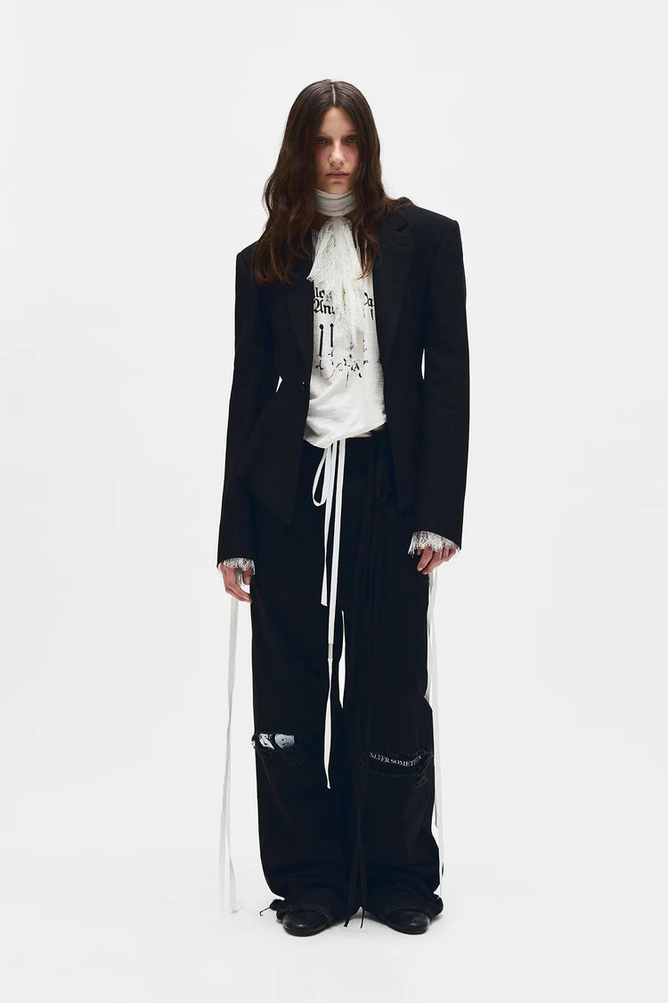 BRITTEN HIGH NECK COLLAR WITH LACE RUFFLES PLEATED