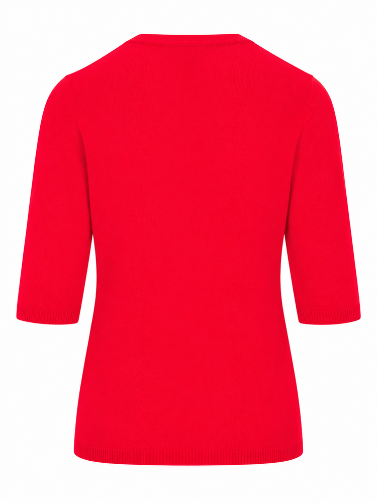 LA ROSE maglia 3/4 cashmere rosso