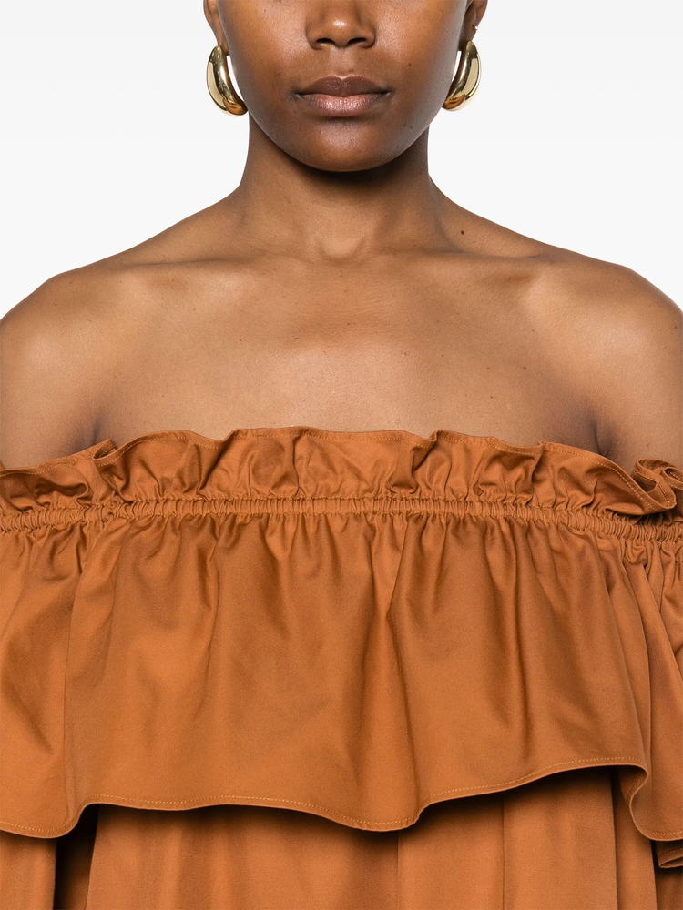 ruffled cotton mini dress