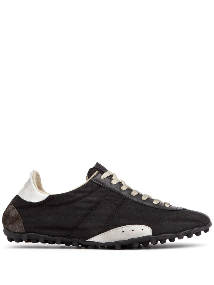 leather lace-up trainers