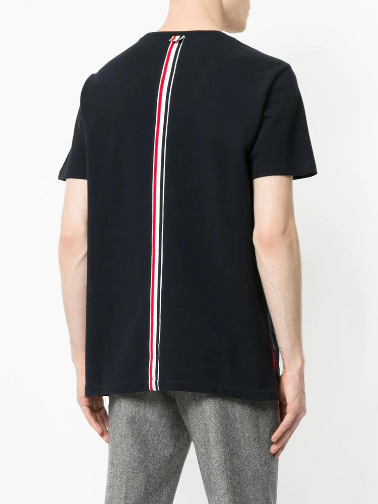RELAXED FIT SS TEE W/ CENTER-BACK RWB STRIPE IN CLASSIC PIQUE