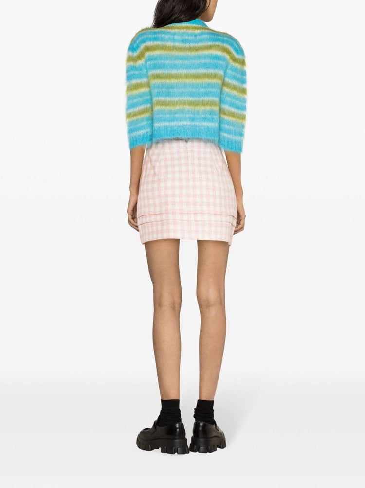 brushed striped cardigan