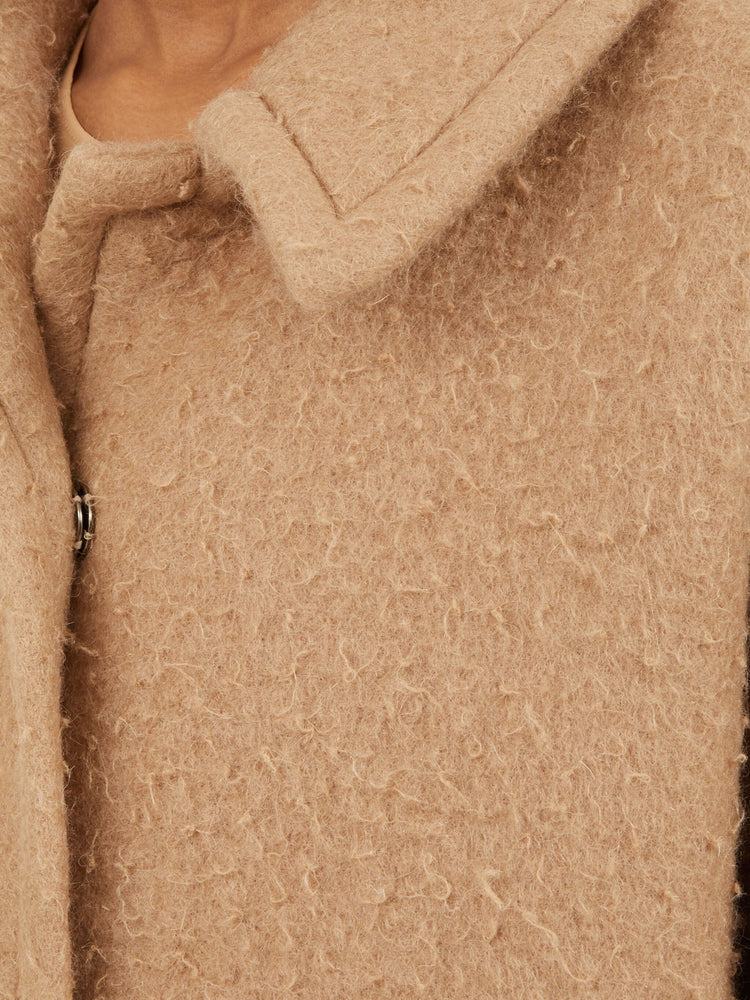 oversized effect bouclé mohair coat