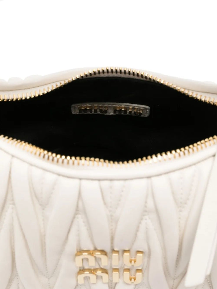 Wander matelassé nappa leather hobo bag