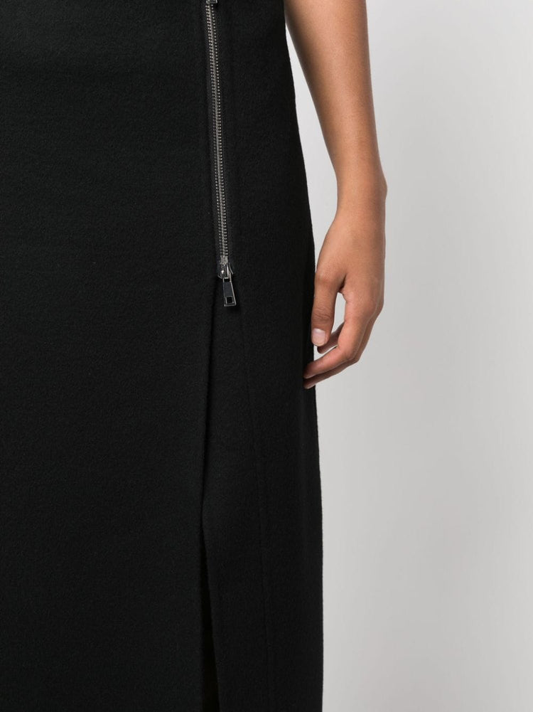 PAROSH side-zip wool maxi skirt