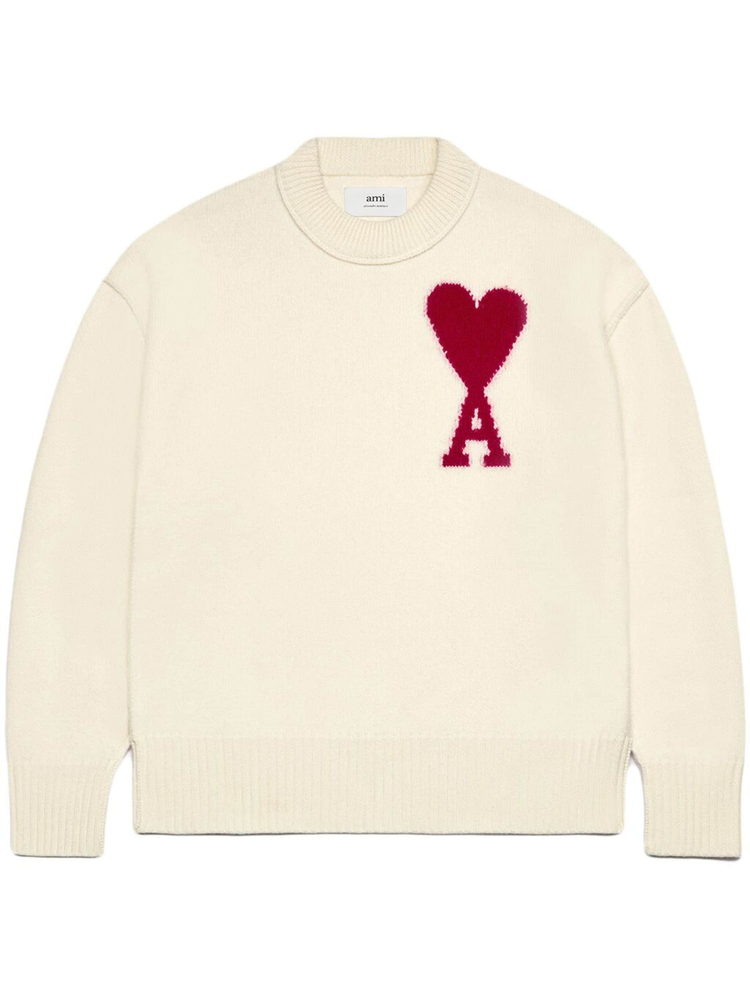 Ami de Coeur intarsia-logo wool jumper