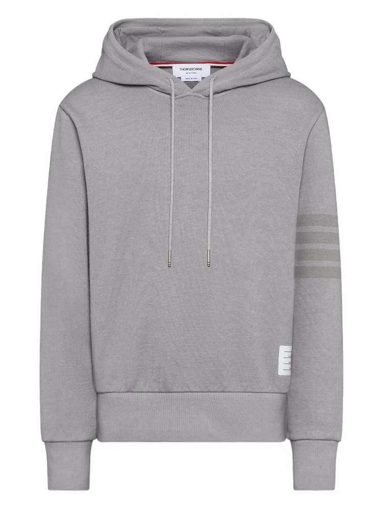 LONG SLEEVE HOODIE PULLOVER W/ OVERDYED 4 BAR IN SOLID LOOPBACK