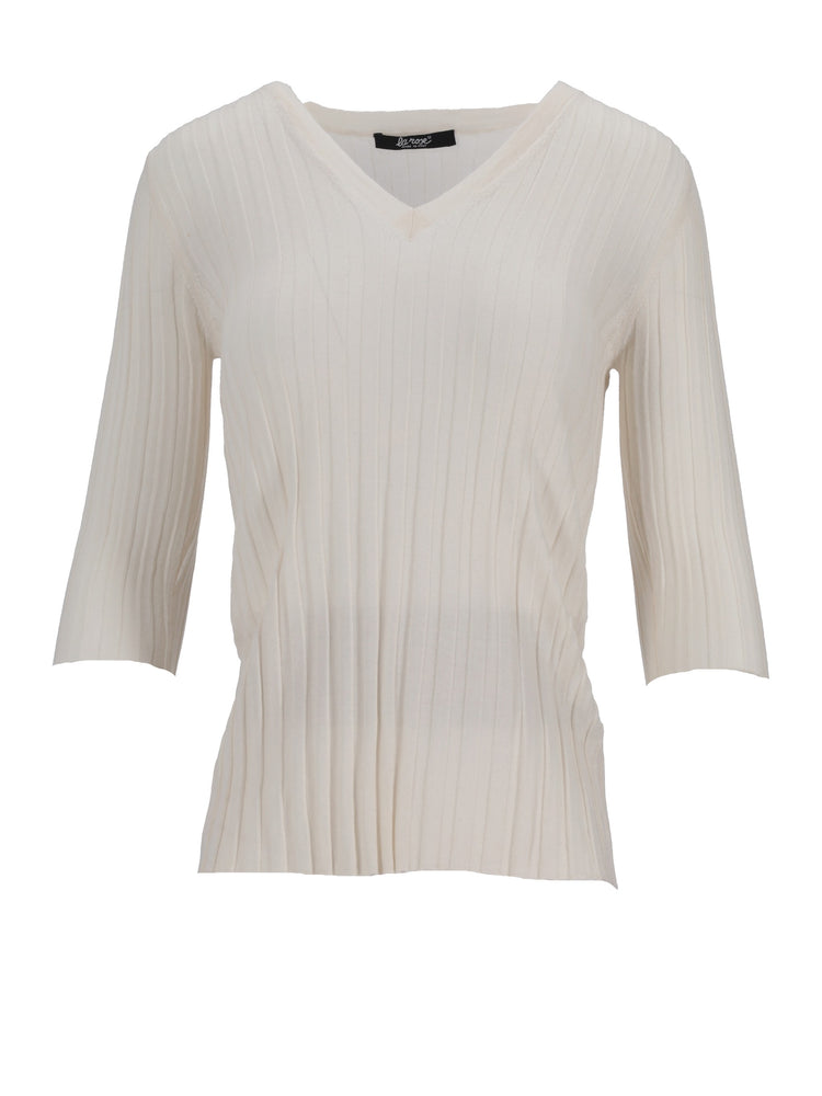 LA ROSE V neck cash/silk sky