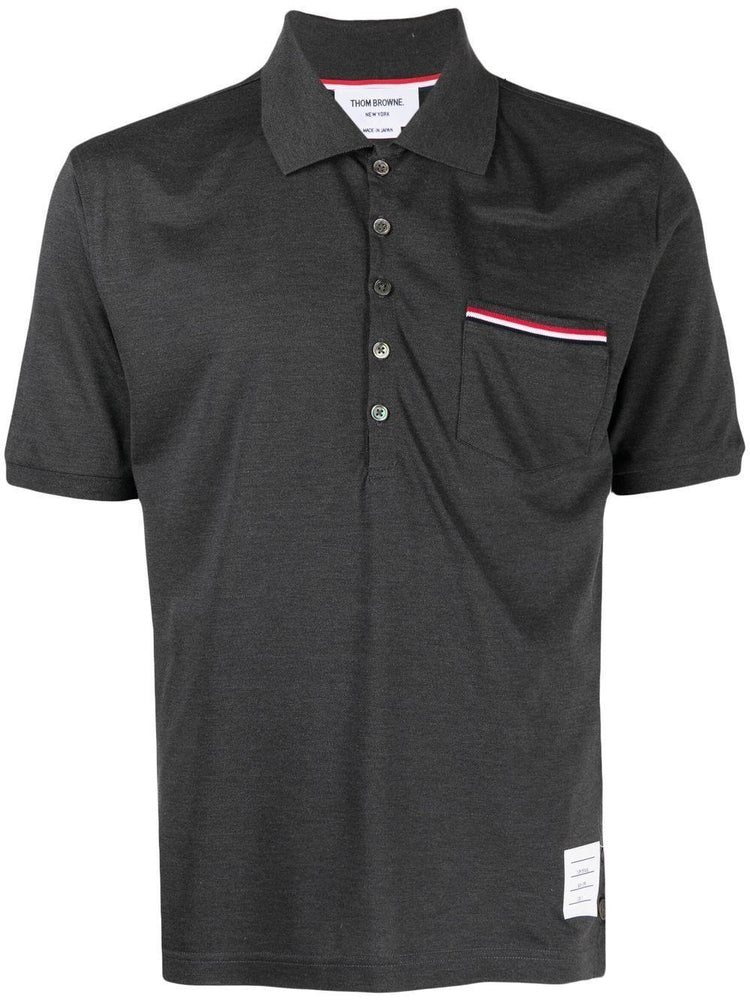 THOM BROWNE Rwb Pocket Trim Piqué Polo