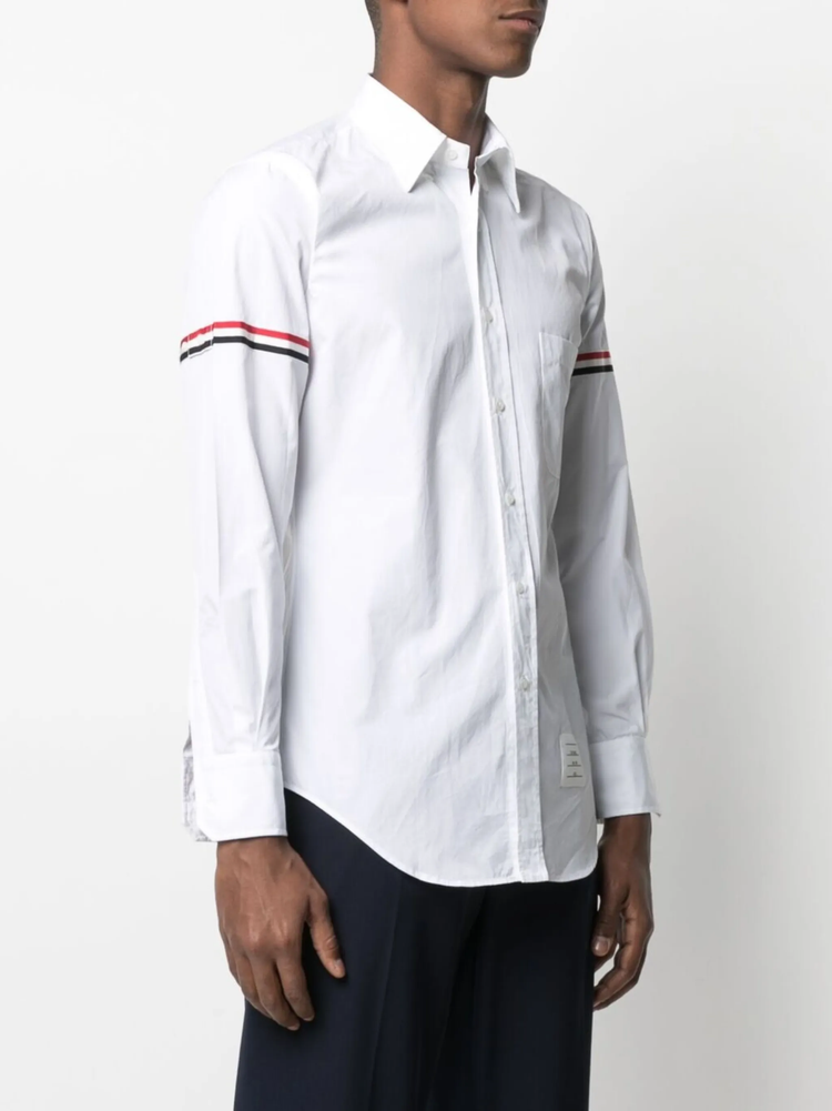 CLASSIC SHIRT W/ RWB GROSGRAIN ARMBANDS IN POPLIN