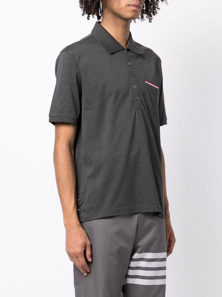 THOM BROWNE Rwb Pocket Trim Piqué Polo