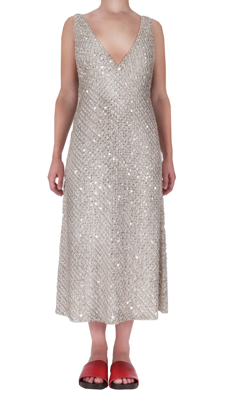 embroidered chiffon dress