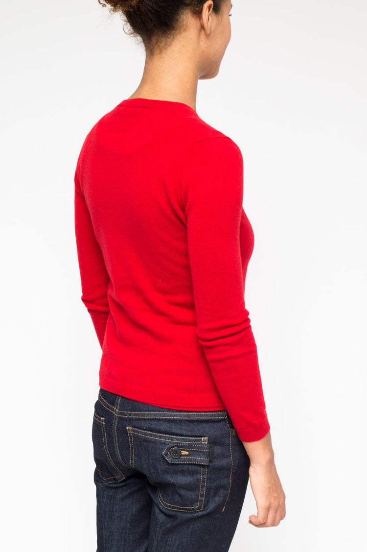 LA ROSE cardigan cashmere rosso
