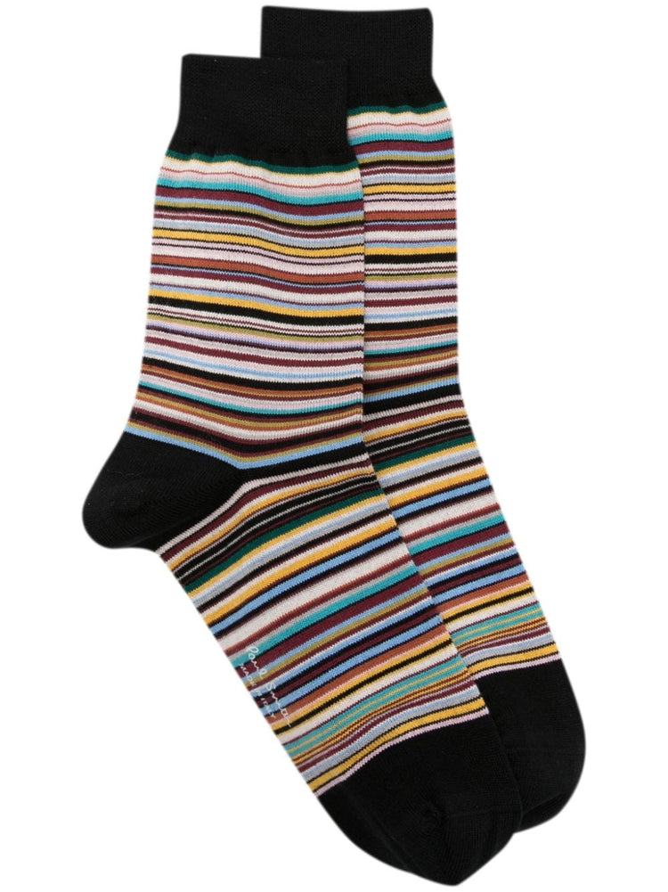 logo-print striped ankle sock