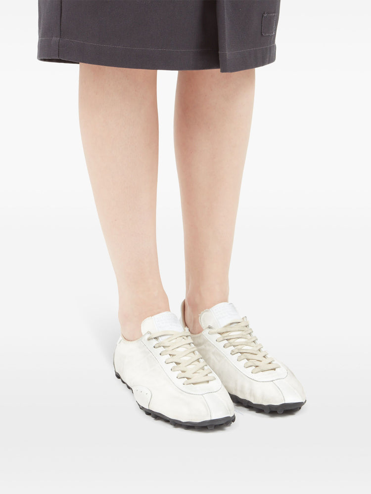 leather lace-up trainers