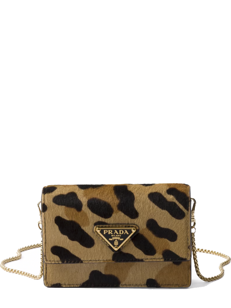 calf hair leopard print card holder