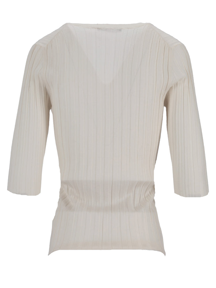 LA ROSE V neck cash/silk hot pink