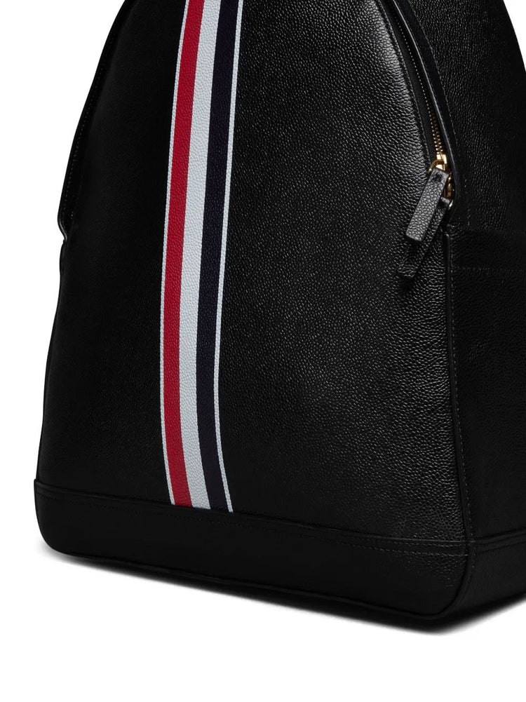 MULTI POCKET BACKPACK W/ RWB STRIPE IN PEBBLE GRAIN LEATHER