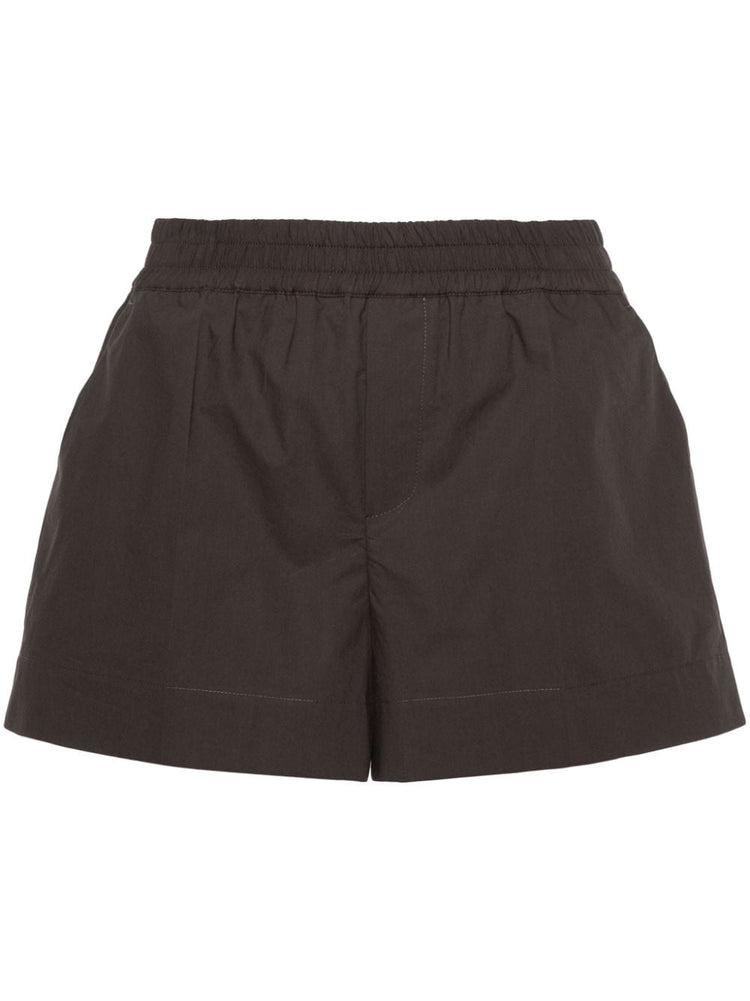 elasticated-waist cotton shorts