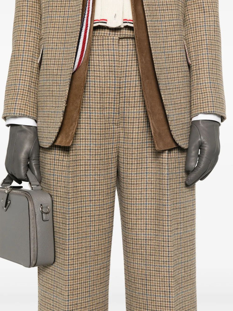 HIGH WAISTED DOUBLE PLEAT TROUSER IN GUNCLUB CHECK CHEVIOT TWEED